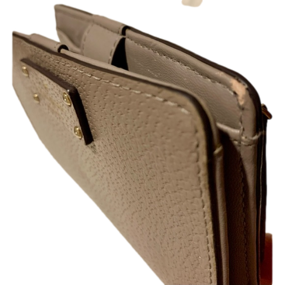 Kate Spade New York Wellesley Cara Wallet Leather Beige Small Wallet - Picture 9 of 16